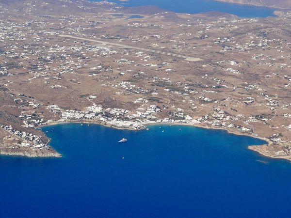 Crystal clear waters at one of Mykonos's popular beaches