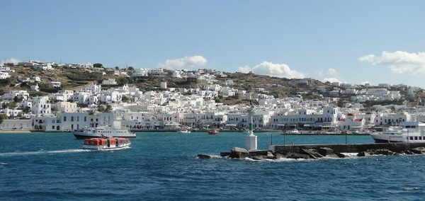 Boats in the old port of Mykonos town
