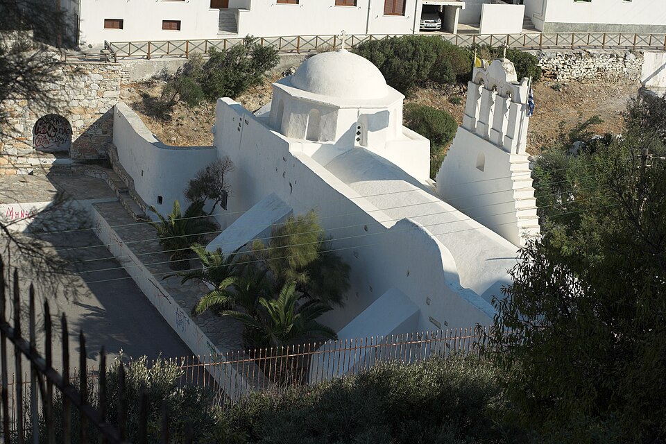 Churches and traditional buildings in Naxos Town (Chora), the capital of Naxos island