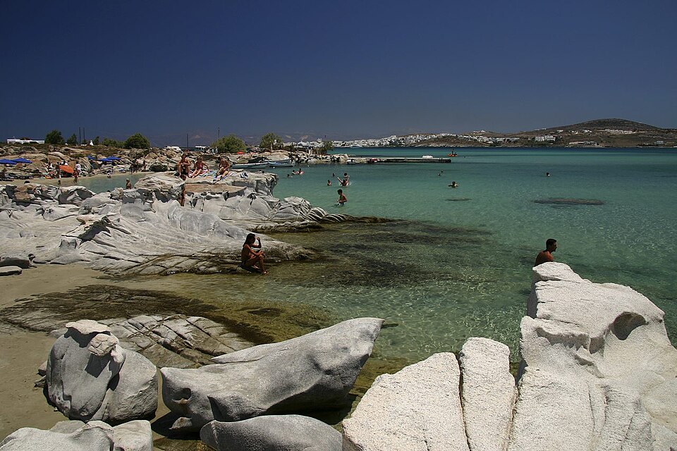 Kolymbithres beach on Paros with its distinctive granite rock formations