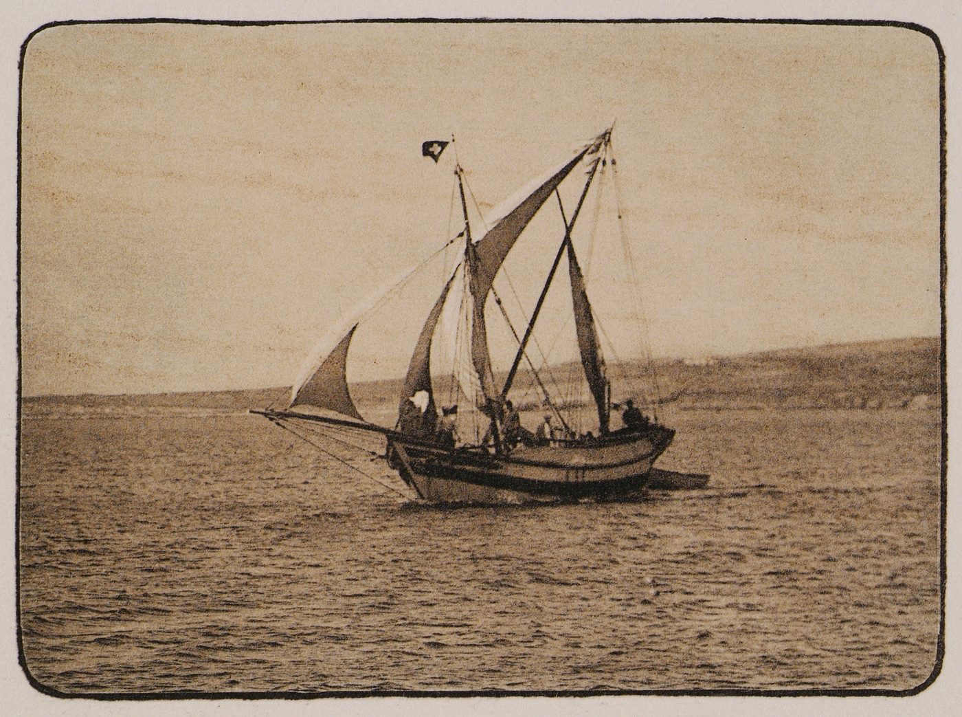 A historic view of the Cyclades islands from the sea