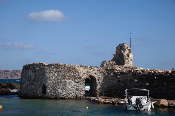 The Venetian castle and harbour of Naoussa, Paros