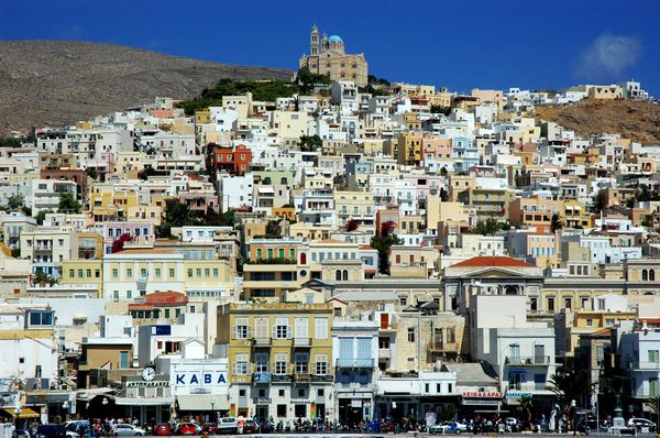The neoclassical town of Hermoupolis, capital of Syros